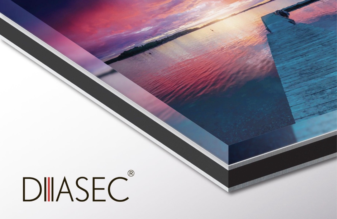 Diasec® face-mounting, shown on a different artwork (illustration, not the Resilience edition)