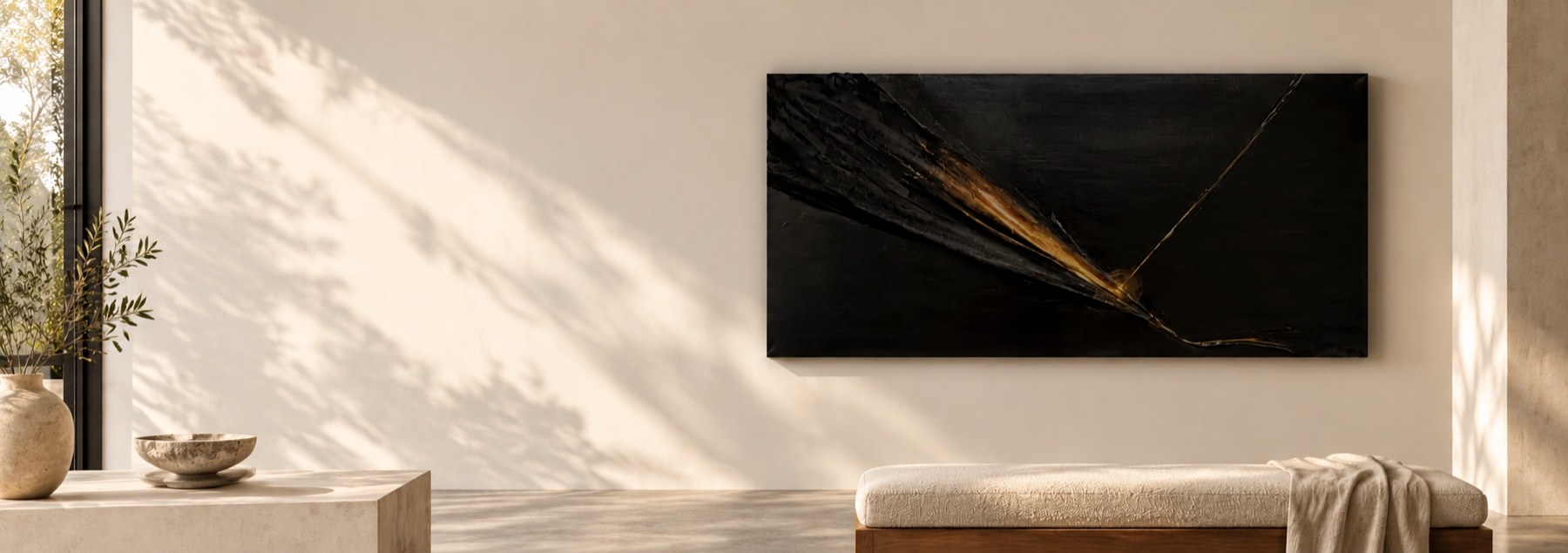 The Light Within, an original painting by Giulianna Boscardin, displayed in a sunlit interior