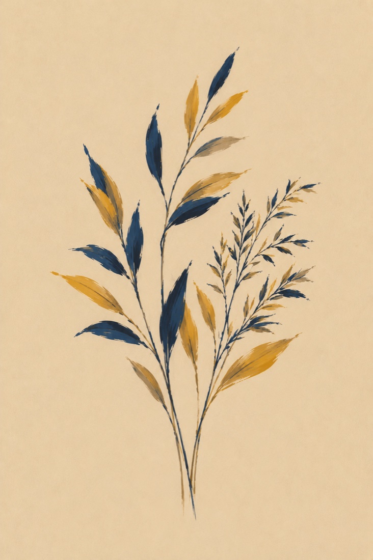 Gentle Plants Yellow and Blue — fine art print by Giulianna Boscardin